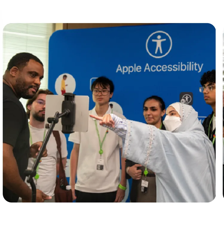 Jean and other winners at an Apple Accessibility session